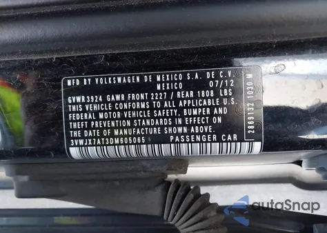 2013 Volkswagen Beetle 2.5L from USA, damaged, VIN 3VWJX7AT3DM605065